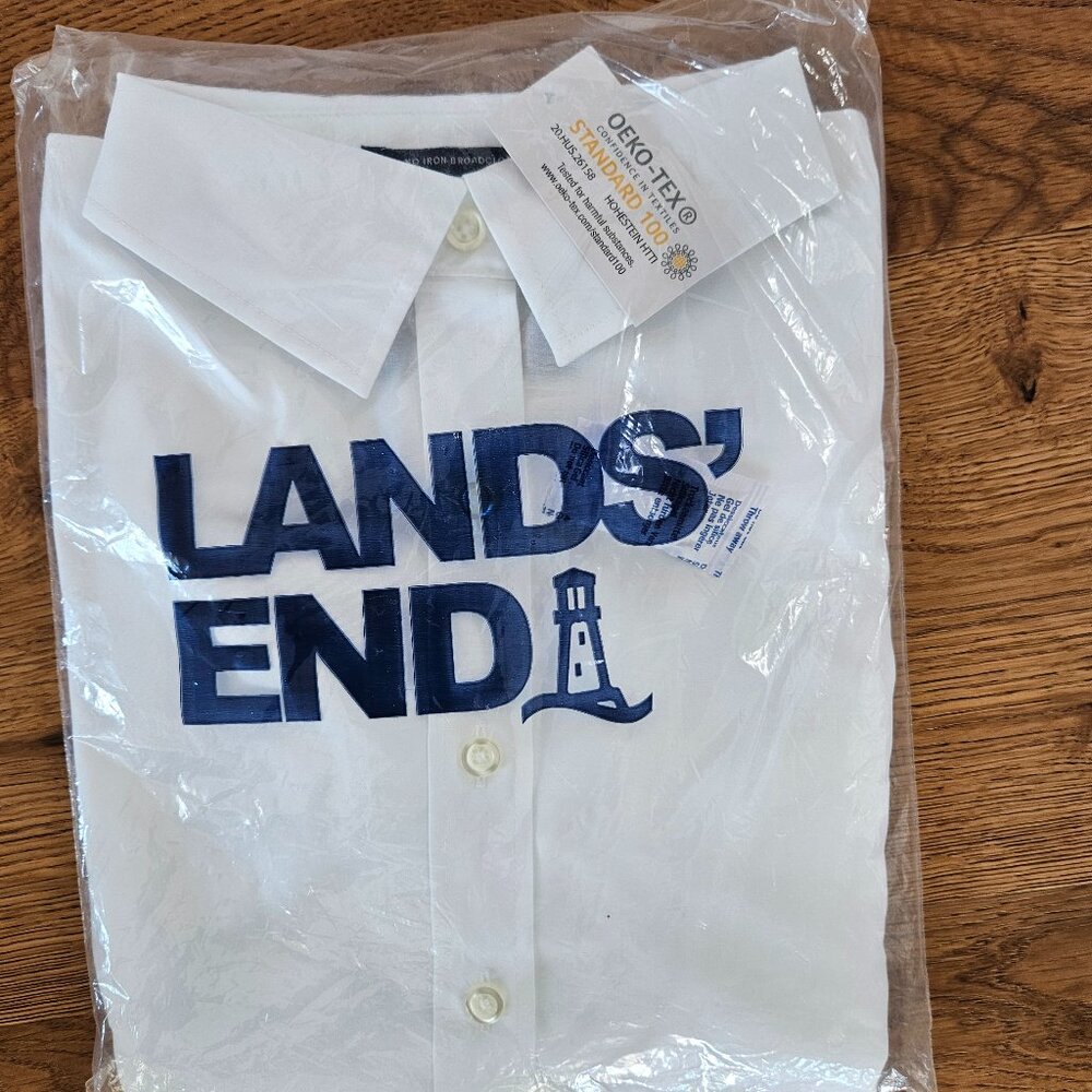 Lands End White Button up, Short sleeve, New with tags, size 4P